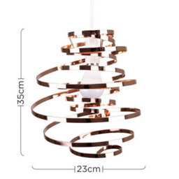 Valuelights Bensson Pair Of Bensson Copper Metal Double Ribbon Spiral Swirl Ceiling Light Shades (D)30Cm - thumbnail 5