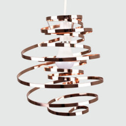 Valuelights Bensson Pair Of Bensson Copper Metal Double Ribbon Spiral Swirl Ceiling Light Shades (D)30Cm - thumbnail 4