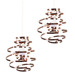 Valuelights Bensson Pair Of Bensson Copper Metal Double Ribbon Spiral Swirl Ceiling Light Shades (D)30Cm - thumbnail 1