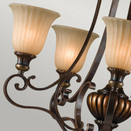 Luminosa Lighting Elstead Kelham Hall 5 Light Multi Arm Chandelier Bronze, Gold Finish, E27 - thumbnail 4