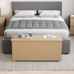 Storage Ottoman Chest Toy Chest Pine Bedding Blanket Box Large Wooden - thumbnail 3