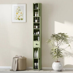 Tall Bathroom Cabinet Narrow Storage Unit Shelving Drawer Cupboard - thumbnail 4