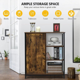 Storage Cabinet Freestanding Cupboard Sideboard With 3 Shelves - thumbnail 6