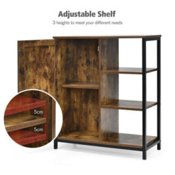 Storage Cabinet Freestanding Cupboard Sideboard With 3 Shelves - thumbnail 5