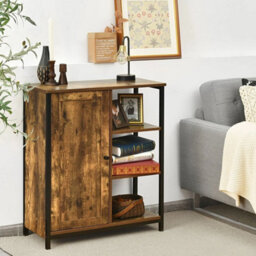Storage Cabinet Freestanding Cupboard Sideboard With 3 Shelves - thumbnail 4