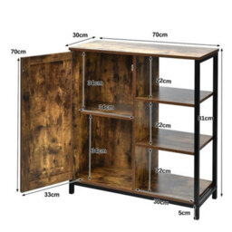 Storage Cabinet Freestanding Cupboard Sideboard With 3 Shelves - thumbnail 2