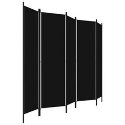 Berkfield Practical 5-Panel Room Divider Black 250X180 Cm - thumbnail 3