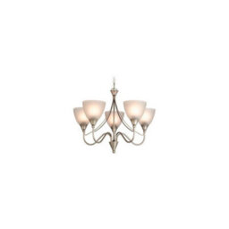 Luminosa Lighting Luminosa Santana 5 Light Multi Arm Ceiling Pendant Light Satin Steel, Opal Glass, E14 - thumbnail 1