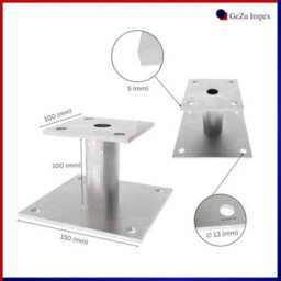 Gezu Impex Heavy Duty Hot Dip Galvanised Elevator Bolt Down Pergola Post Support - Pergola Base - 100 X 100 mm (Pack Of 8) - thumbnail 2