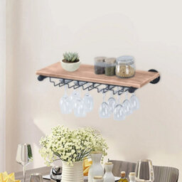 Wooden Wine Rack Glass Bottle Storage Holder - thumbnail 4