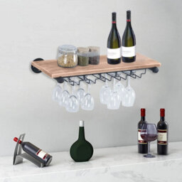 Wooden Wine Rack Glass Bottle Storage Holder - thumbnail 5