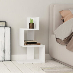 Decortie Rosie Modern 3-Tier Side End Table 42Cm Multipurpose Storage White Living Room H 72Cm