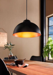 Eglo Truro 2 Black & Copper Metal 1-Light Ceiling Pendant - Contemporary Design (D) 37Cm - thumbnail 1