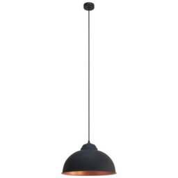 Eglo Truro 2 Black & Copper Metal 1-Light Ceiling Pendant - Contemporary Design (D) 37Cm - thumbnail 3