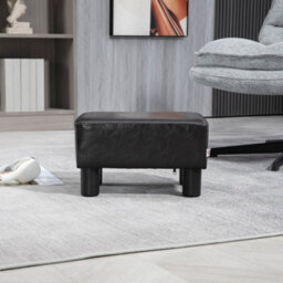 Homcom Chic Faux Leather Footstool Ottoman Cube With 4 Plastic Legs Brown - thumbnail 8