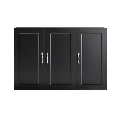 Sobuy Frg231-L-Sch, Bathroom Wall Cupboard Kitchen Wall Cabinet Bathroom Cabinet Mounted Storage Unit With 3 Door,black - image 1