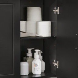 Sobuy Frg231-L-Sch, Bathroom Wall Cupboard Kitchen Wall Cabinet Bathroom Cabinet Mounted Storage Unit With 3 Door,black - thumbnail 7