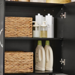 Sobuy Frg231-L-Sch, Bathroom Wall Cupboard Kitchen Wall Cabinet Bathroom Cabinet Mounted Storage Unit With 3 Door,black - thumbnail 6