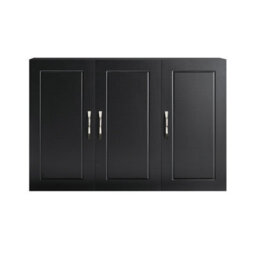 Sobuy Frg231-L-Sch, Bathroom Wall Cupboard Kitchen Wall Cabinet Bathroom Cabinet Mounted Storage Unit With 3 Door,black - thumbnail 1