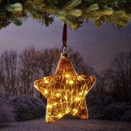 Led Glass Christmas Decoration, (H)210mm - Brown - thumbnail 1