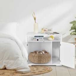 Costway Cat Litter Box Enclosure Hidden Cat Washroom W/ Adjustable & Removable Divider - thumbnail 4
