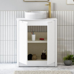 Royal Bathrooms Avenza 800mm Matt White Floor Standing Bathroom Vanity Unit 2 Door With Round Basin - thumbnail 5
