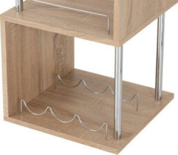 Seconique Charisma Home Drinks Cocktail Bar Table In Sonoma Oak Effect Finish And Chrome - thumbnail 5