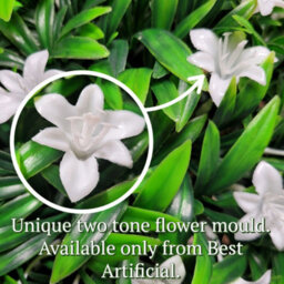 Best Artificial 38Cm White Lily Hanging Basket Flower Topiary Ball - Suitable For Outdoor Use - Weather & Fade Resistant - thumbnail 6