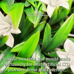 Best Artificial 38Cm White Lily Hanging Basket Flower Topiary Ball - Suitable For Outdoor Use - Weather & Fade Resistant - thumbnail 7