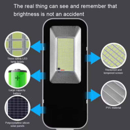 200W Solar Street Light Outdoor Waterproof 380 Led Dusk To Dawn With 6000Mah Battery - thumbnail 7