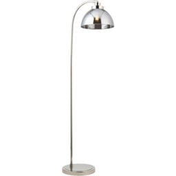Loops 1440mm Floor Lamp - Bright Nickel & Mirrored Glass Contemporary Sleek - Standing Led Light Base & Shade - thumbnail 1