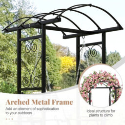 Costway Patio Swing Chair Outdoor Porch Swing With Stand And 2 Trellises For Adults - thumbnail 8