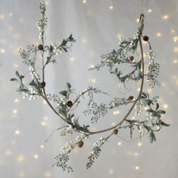 Wholesome Home Artificial Eucalyptus Garland White Berries, Pine Cones, Winter Greenery Decoration Mantel, Christmas (White Berry (145Cm) - thumbnail 2