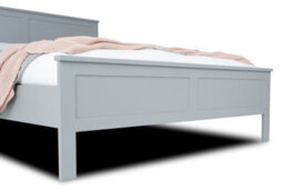 Alba Solid Wooden Bedframe 4Ft Double 5Ft King In Dove Grey Finish Headboard Included - thumbnail 3