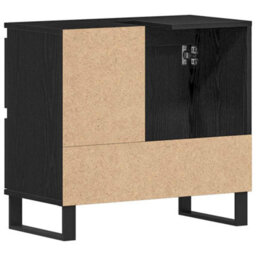 Berkfield Bathroom Sink Cabinet Black Oak 65X33X60 Cm Engineered Wood - thumbnail 8