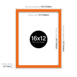 16X12 Orange Picture Frame (40.6 X 30.5Cm) Poster, Photo, Artwork, Gallery Wall Or Print - thumbnail 3