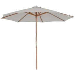 Outsunny 3(M) Wooden Garden Parasol Sun Shade Outdoor Umbrella Canopy Grey - thumbnail 2
