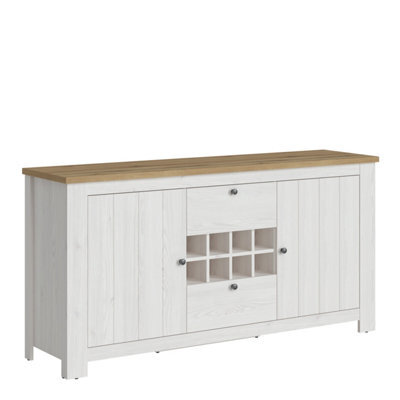 Furniture To Go Celesto 2 Door 2 Drawer Sideboard With Wine Rack In White And Oak - image 1