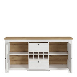 Furniture To Go Celesto 2 Door 2 Drawer Sideboard With Wine Rack In White And Oak - thumbnail 2