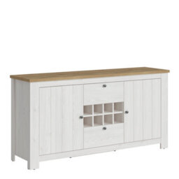 Furniture To Go Celesto 2 Door 2 Drawer Sideboard With Wine Rack In White And Oak - thumbnail 1