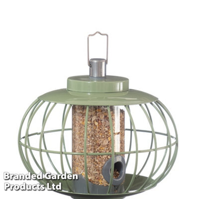 Garden Gear Happy Beaks The Nuttery Squirrel-Proof Lantern Bird Seed Feeder In Green Steel Cage Easy To Hang And Clean - image 1