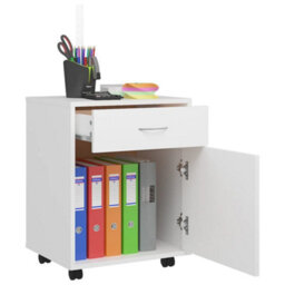 Vidaxl Rolling Cabinet White 45X38X54 Cm Engineered Wood - thumbnail 7