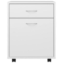 Vidaxl Rolling Cabinet White 45X38X54 Cm Engineered Wood - thumbnail 4