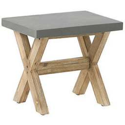 Beliani Garden Dining Set With Stools 4 Seater Olbia Concrete Grey - thumbnail 7