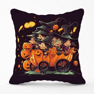 Warren Reed Designer A Magical Pumpkin Carriage Cushions 60Cm X 60Cm - image 1