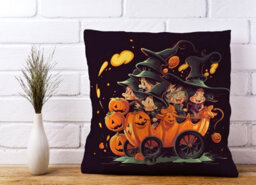 Warren Reed Designer A Magical Pumpkin Carriage Cushions 60Cm X 60Cm - thumbnail 2