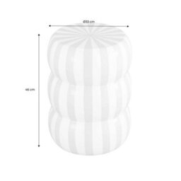 Sweeek - Side Table End Table Bedside Table Enamelled Steel With Stripes Diam.33X H 46Cm Beige 33X33X46 Cm - Loli - thumbnail 5