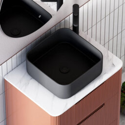 Royal Bathrooms Avenza 700mm Terracotta Clay Floor Standing Bathroom Vanity Unit 2 Door With Art Square Basin - thumbnail 7