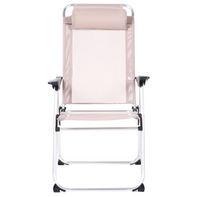 Wyld And Coco Summit Beige Folding Garden Chairs Set Of 2 With Adjustable Backrest - image 1