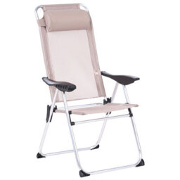 Wyld And Coco Summit Beige Folding Garden Chairs Set Of 2 With Adjustable Backrest - thumbnail 4